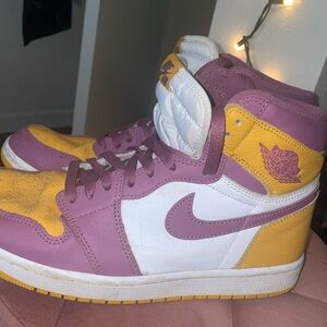 Air Jordan. Purple. Yellow.